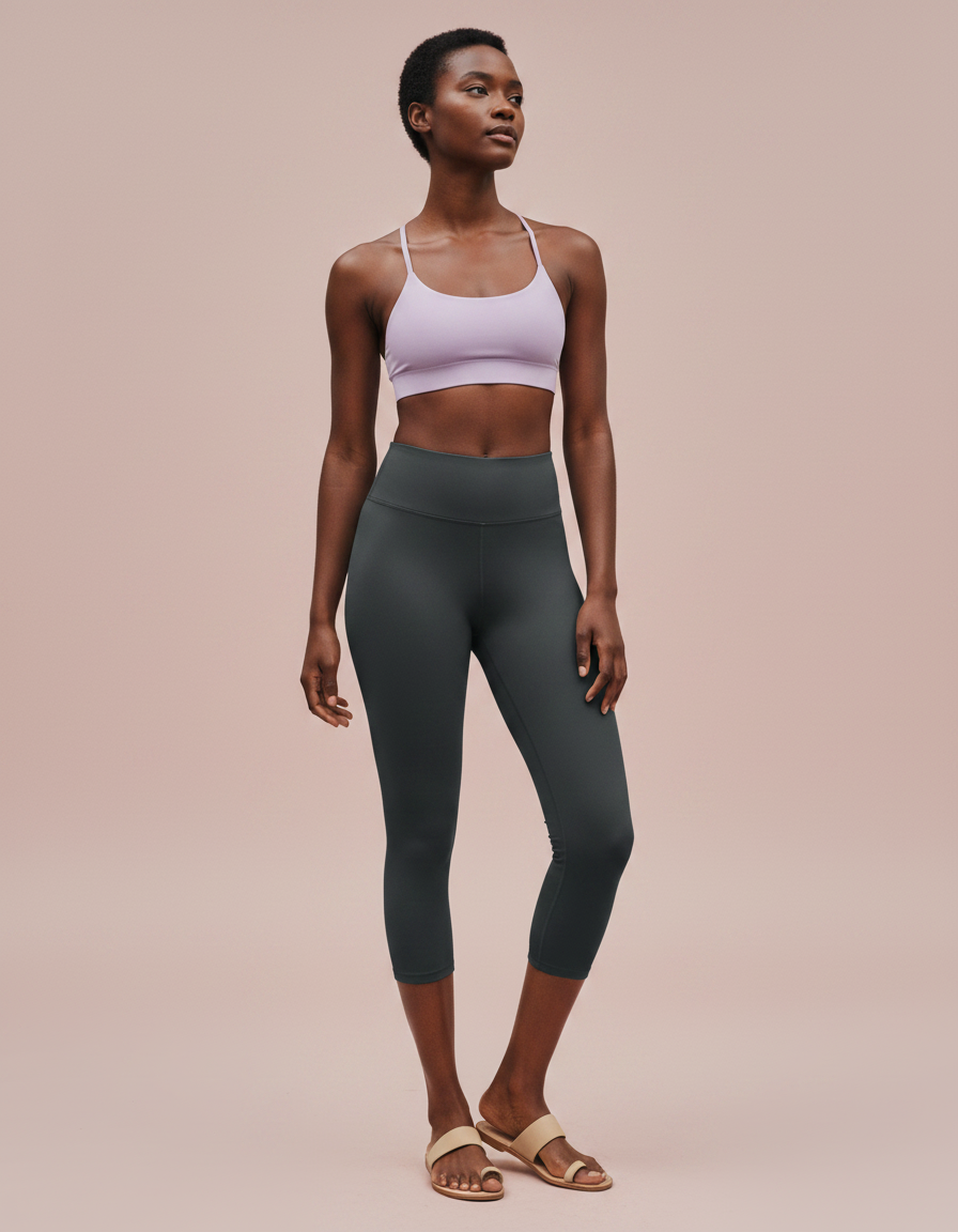 Capri-Yoga Leggings in Gunmetal