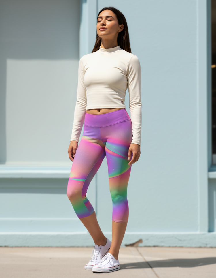 Women's Holographic Capri Leggings