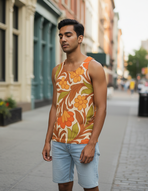 Men's Muskmelon Amaryllis tank tops