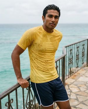 Men's Yellow Mirage men's rashguards