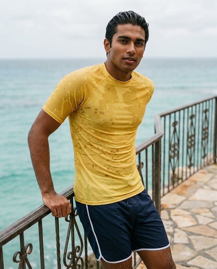Rashguard — Men's Yellow Mirage