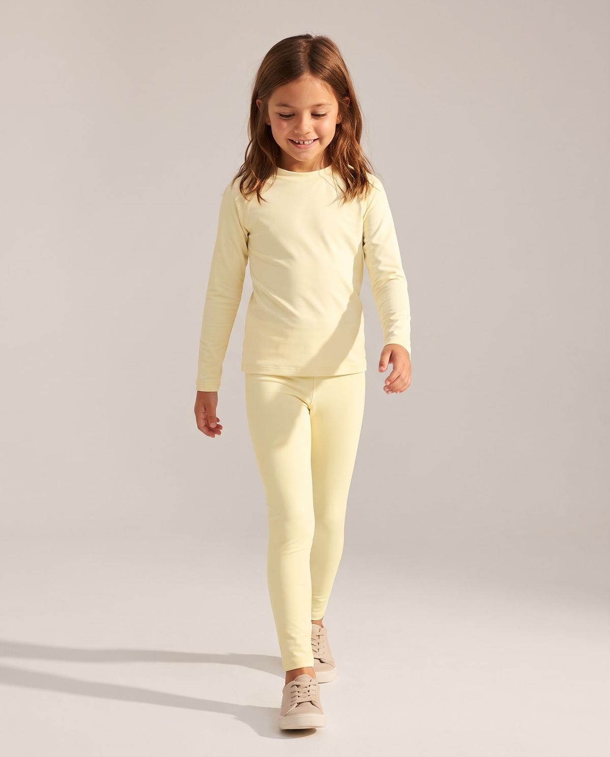 Cream Girls Leggings Girls Leggings — Lolekai
