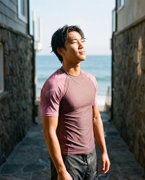 Men's Amaranth Frost men's short-sleeve rashguards