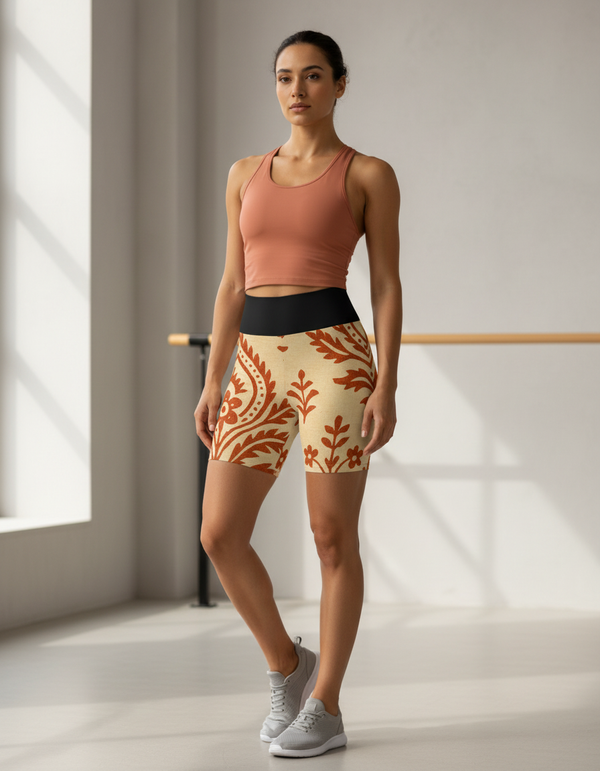 Indian Block Print Yoga Shorts yoga shorts