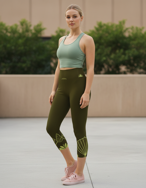 Runway Chartreuse Aurelia Leggings Capri Yoga Leggings — Dripper