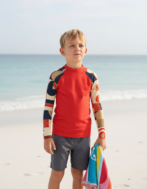 Fiery Red Form Kids Rash Guard bikini — Dripper