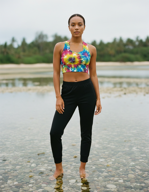 Ice-dye Collection longline sports bras