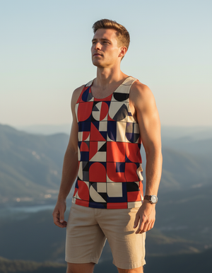 Men's Citrus Orange Tonal men's tank tops