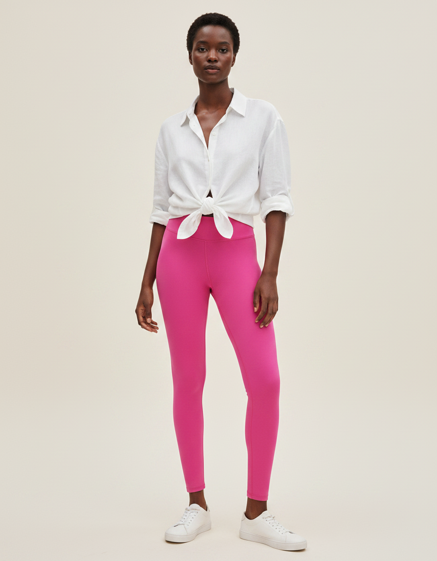 Full-Length Leggings in Barbie Pink