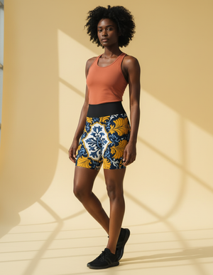 Mosaic Yoga Shorts Yoga Shorts — Dripper