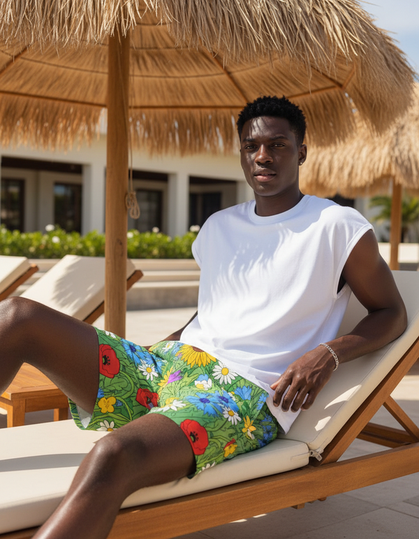 Men's Swim Trunks in Petal