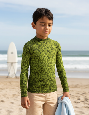 Lime Siam Rash Guard Kids Rash Guard — Dripper