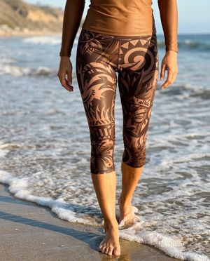Coffee Bean Nalu Poni swim & gym capri leggings