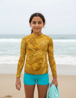 Youth Lemon Yellow Ember youth rashguards