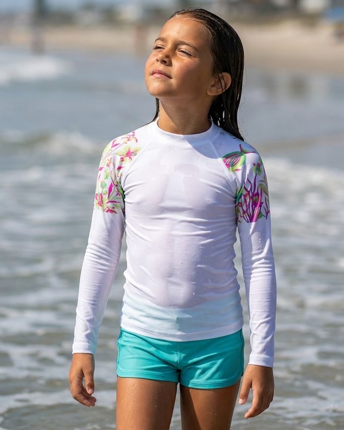 Rashguard — Girls Hot Neon Multi White Chorus