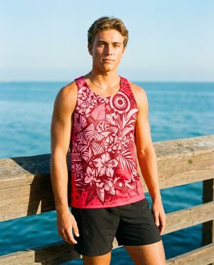 Men's Hot Pink Lani Uli tank tops