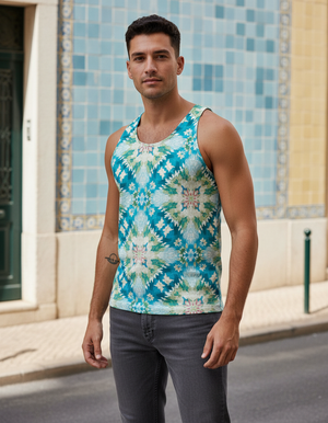 Transformative Teal Sumi Tank Top Men's Tank Top — Dripper