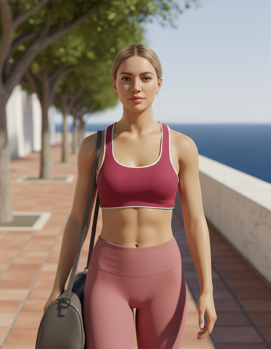 Classic Sports Bra in Cranberry