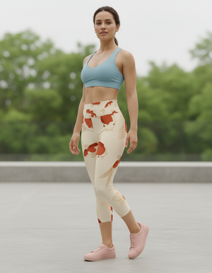 Burnt Sienna Eclipse Leggings Capri Yoga Leggings — Dripper