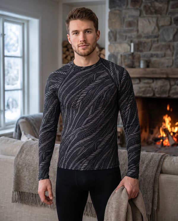 Men's Cable Base Layer Top