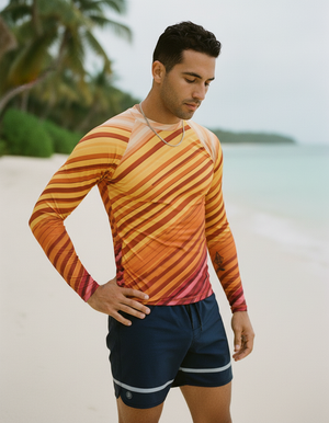 Citrus Orange Prism Rash Guard bikini — Dripper