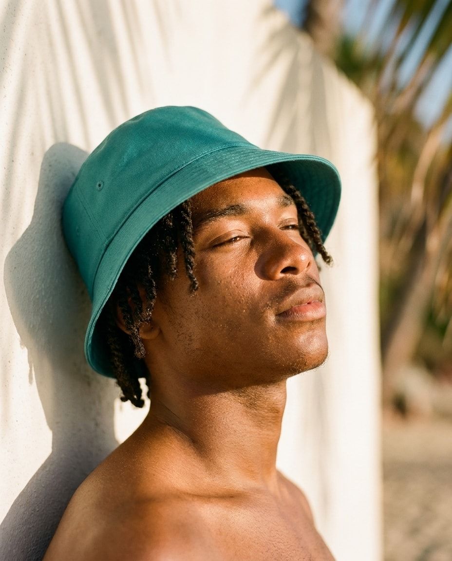 Transformative Teal Graphite & Silver bucket hats