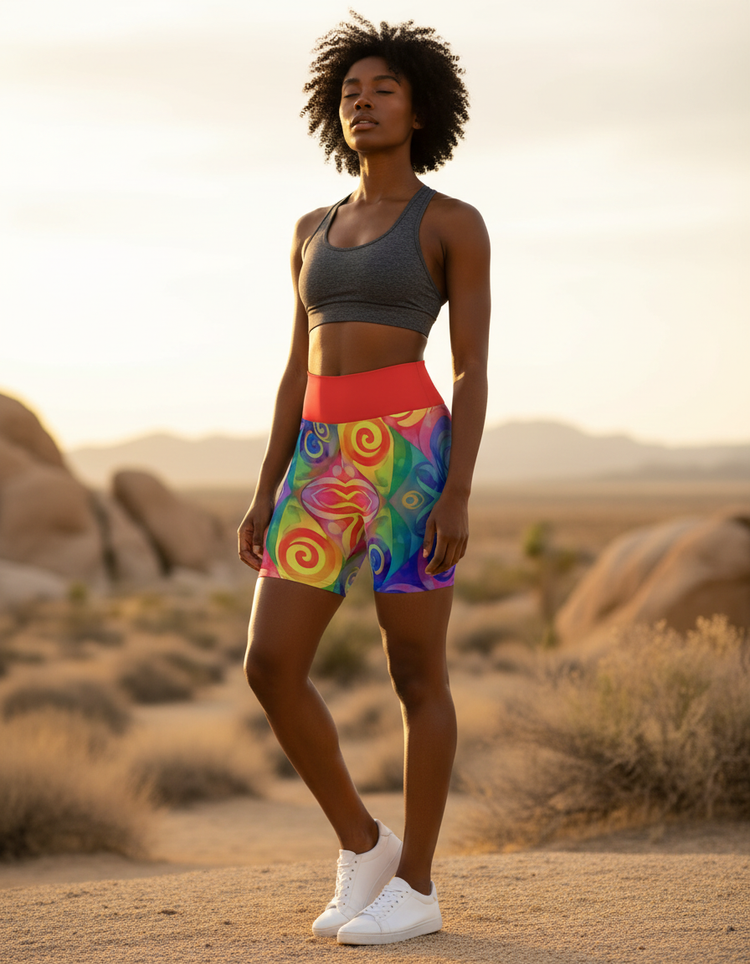 Vibrant Angle Prism Yoga Shorts
