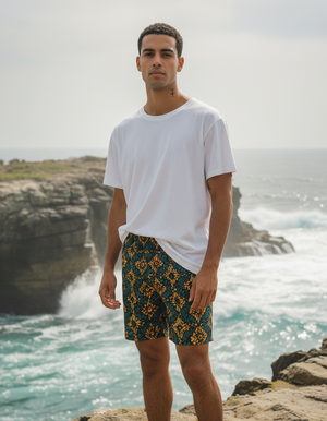 Citrus Orange Boca men's swim trunks