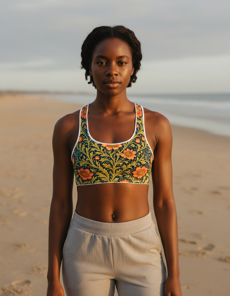Serene Waves Acanthus Sports Bra