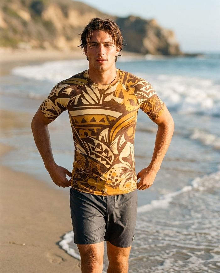 Rashguard — Men's Yellow Mana Lehua
