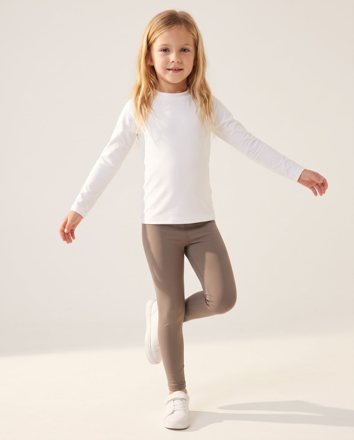 Taupe Girls Leggings Girls Leggings — Lolekai