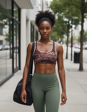 Burnt Sienna Fracture sports bras