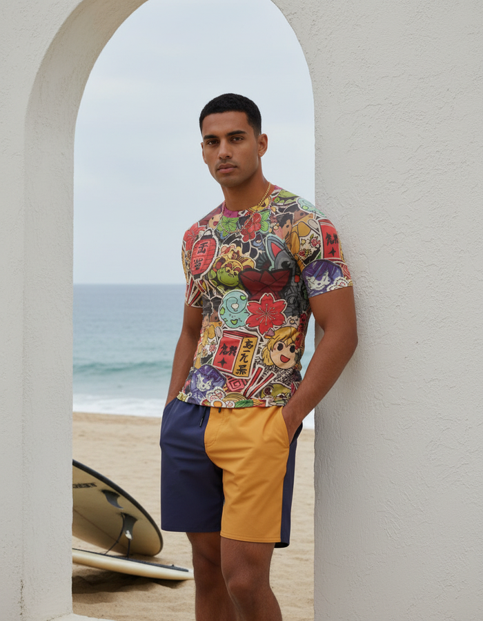 Rashguard — Men's Neon Coral Yurei