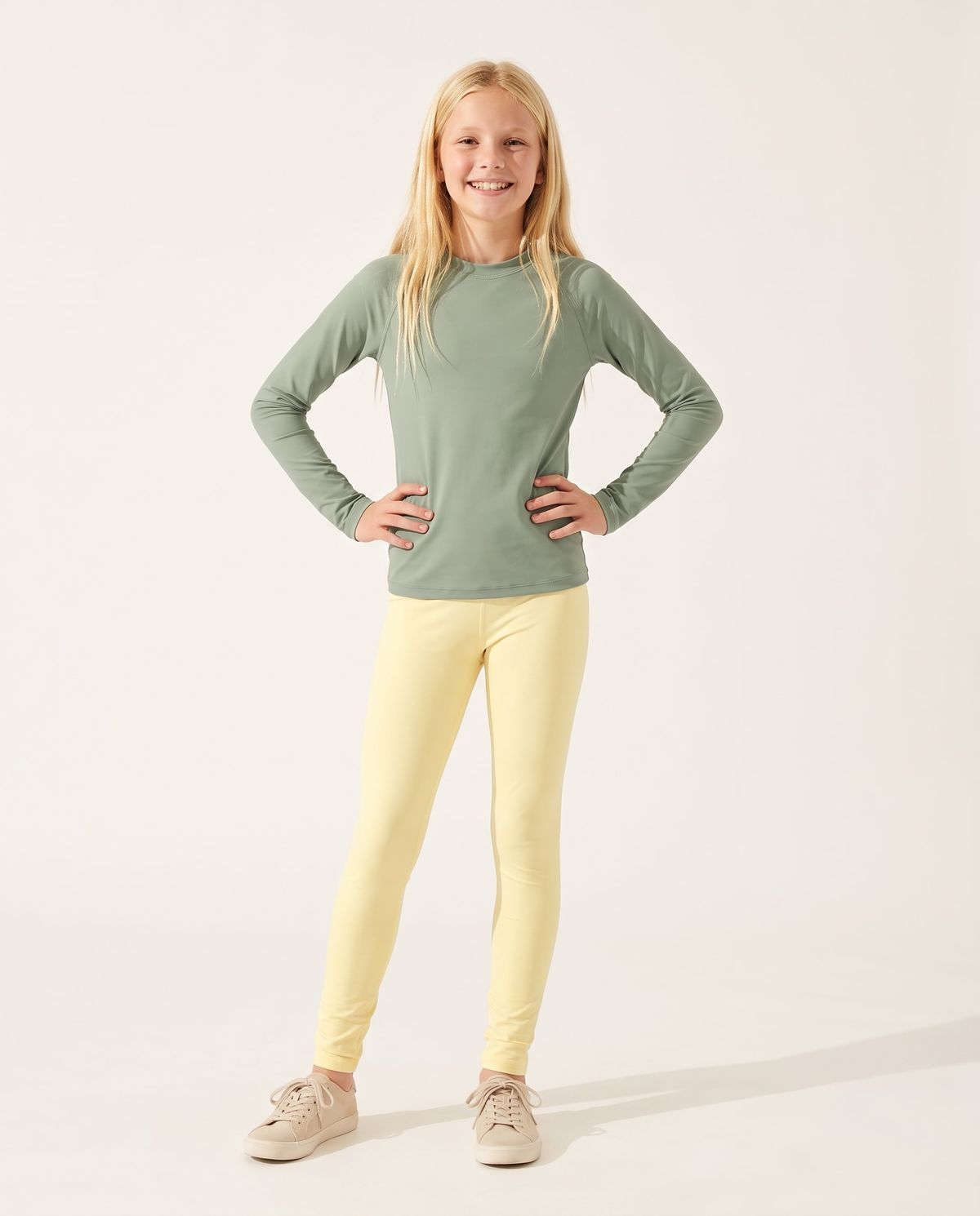 Cream Girls Youth Leggings Girls Youth Leggings — Lolekai