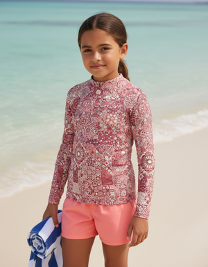 Tea Rose Riad Rash Guard Kids Rash Guard — Dripper