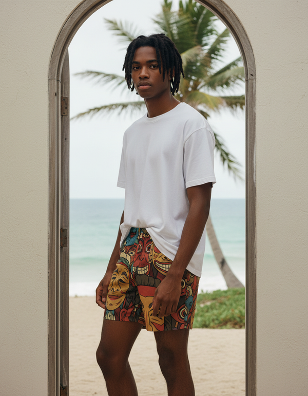 The Hundred Faces men's swim trunks