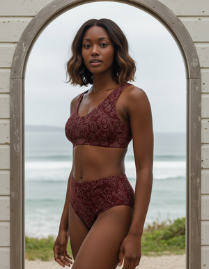 Coffee Bean Sari High-Waisted Bikini High-Waisted Bikini — Dripper
