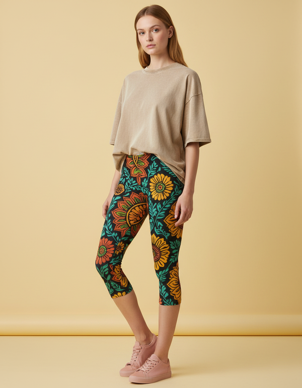 Indian Block Print capri leggings
