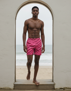 Hot Pink Sway men's swim trunks