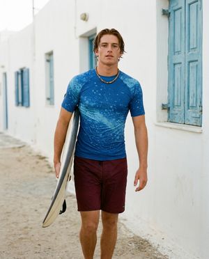 Men's Electric Blue Pixelate men's short-sleeve rashguards