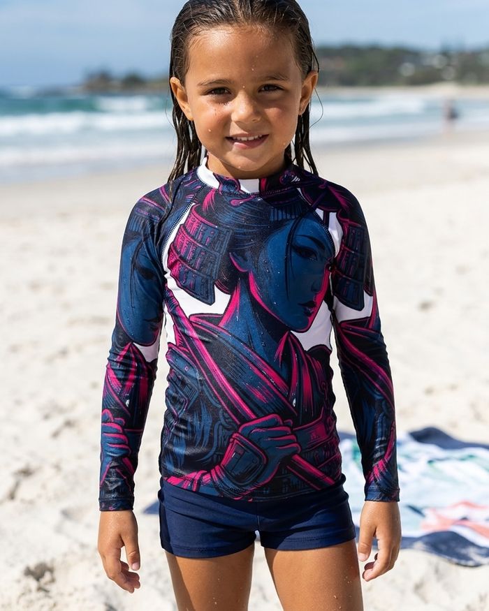 Rashguard — Girls Geisha Warrior (White)