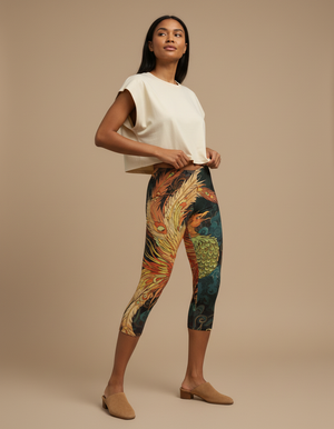 Citrus Orange Elysium Leggings Capri Leggings — Dripper