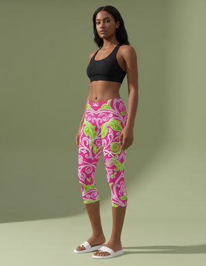 Wisteria Leggings Capri Leggings — Dripper