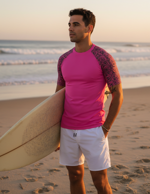 Men's Hot Pink Chord men's rashguards