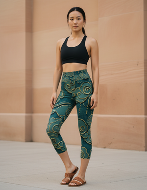 Alexandrite Zephyr Leggings Capri Yoga Leggings — Dripper
