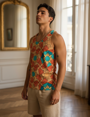 Coral Kaleido Tank Top Men's Tank Top — Dripper