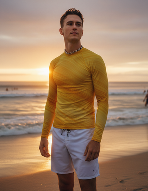Yellow Spectrum Rash Guard Men's Rashguard — Dripper