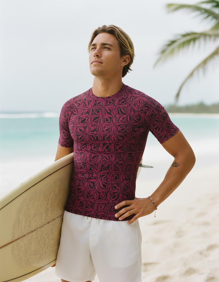 Men's Hot Pink Chord men's rashguards