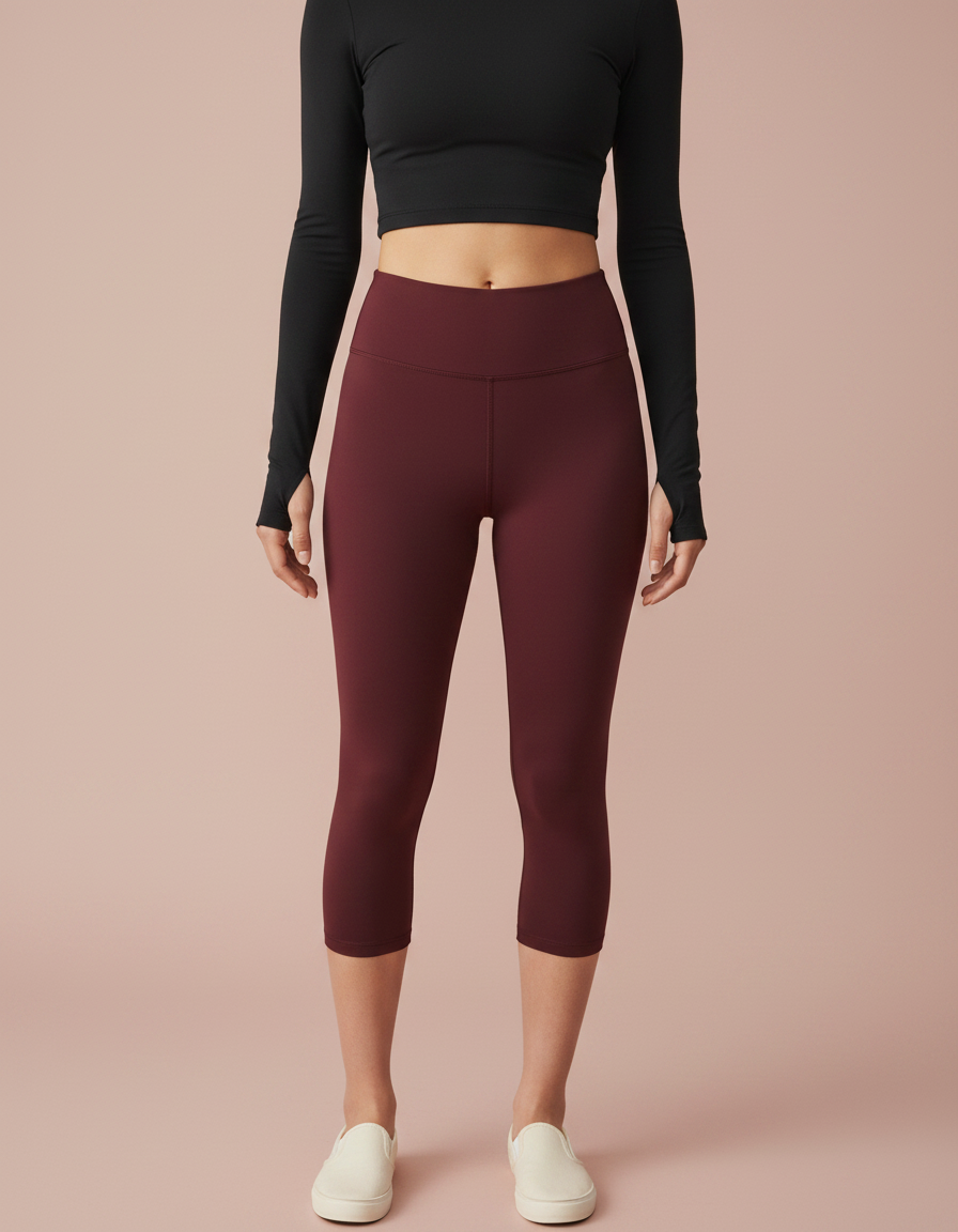 Capri-Yoga Leggings in Currant