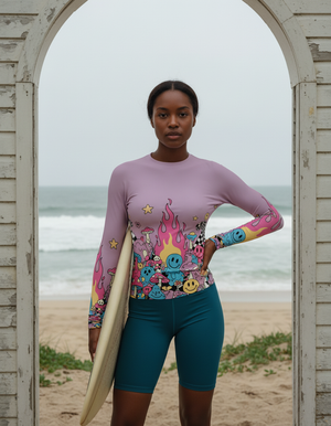 Burnished Lilac Fizz Rash Guard Women's Rashguard — Dripper